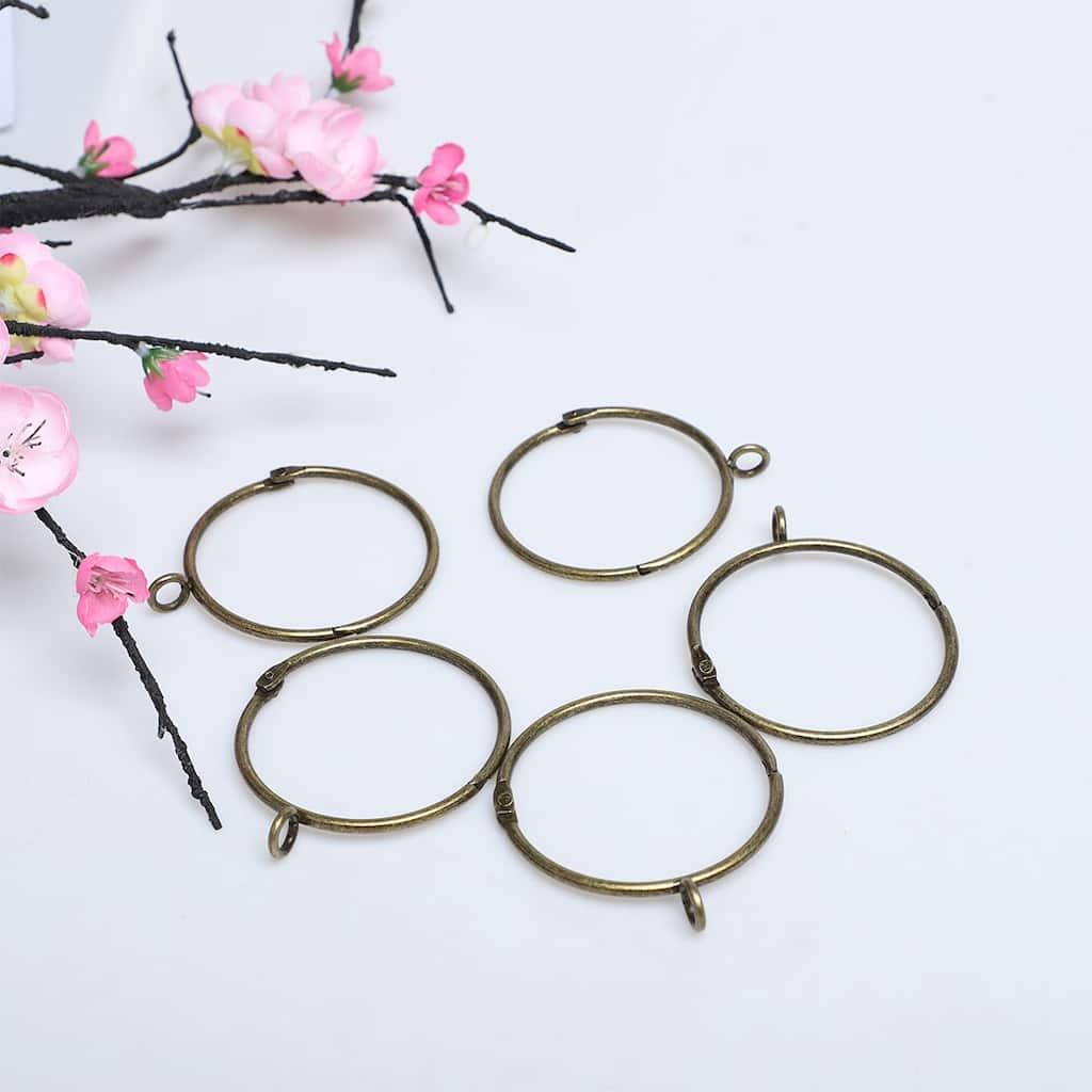 Metal Curtain Rings 20pcs with Eyelets for Window Bathroom Curtain - Bronze Tone - 2.5 Inch