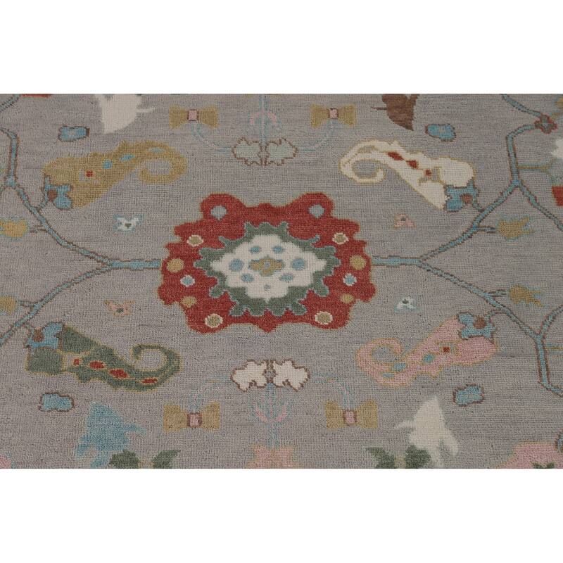 Gray Transitional Oushak Oriental Area Rug Handmade Wool Carpet - 9'0"x 11'11"