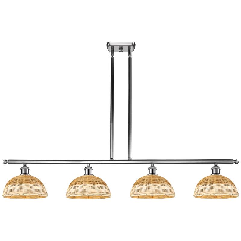 Innovations Lighting Endless Possibilities Ballston - Bristol Natural II - 4 Light 48" Stem Hung Island Light with 9" Shades - Brushed Satin Nickel