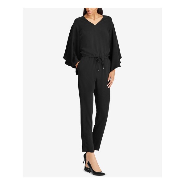 black v neck jumpsuit
