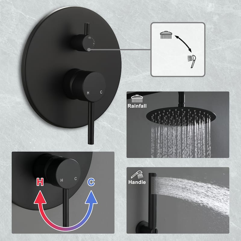 10-Inch Wall Mount Round Shower Set