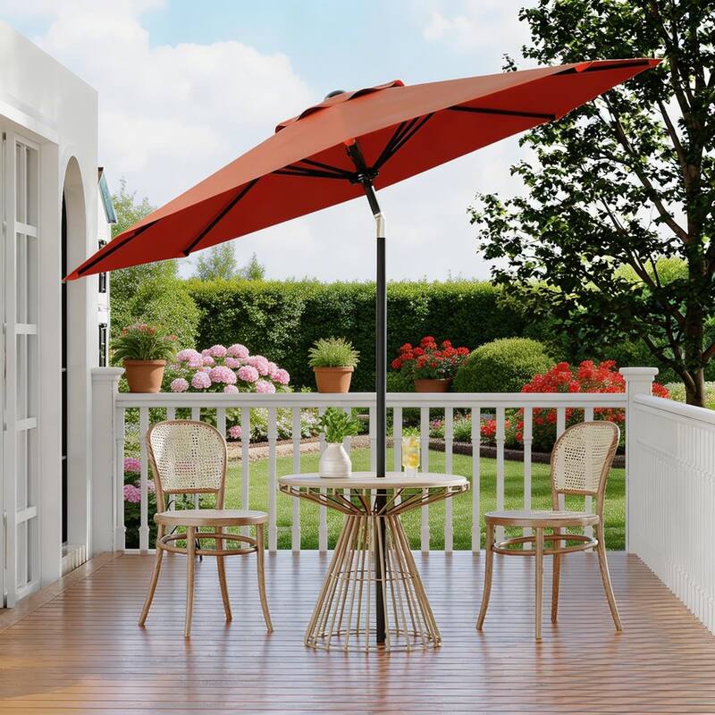 10ft Outdoor Patio Umbrella, with Crank Lift & Push Button Tilt, UV Protection Waterproof