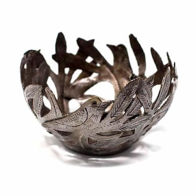 The Curated Nomad Handmade Metal Birds Decorative Bowl