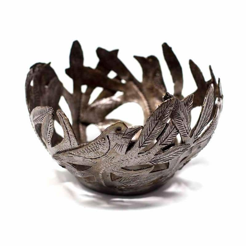 The Curated Nomad Handmade Metal Birds Decorative Bowl