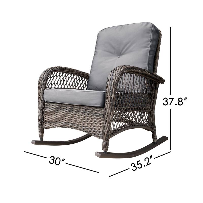 Corvus Salerno Outdoor Handwoven Resin Wicker Rocking Chair