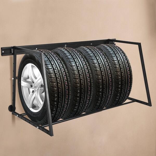 Shop Gymax Multi Tire Rack Storage Adjustable Steel Wall Mount