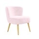 preview thumbnail 9 of 33, Avenue Greene Eden Boucle Kids Accent Chair with Natural Legs Pink Faux Fur