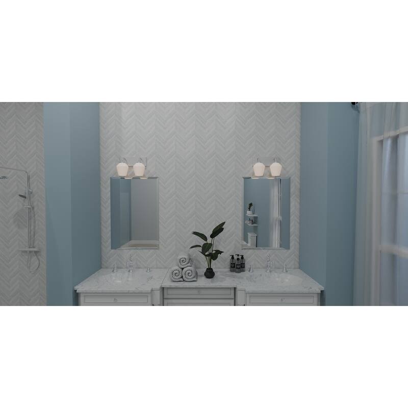 Nielson 2-Light Brushed Nickel Bath Light