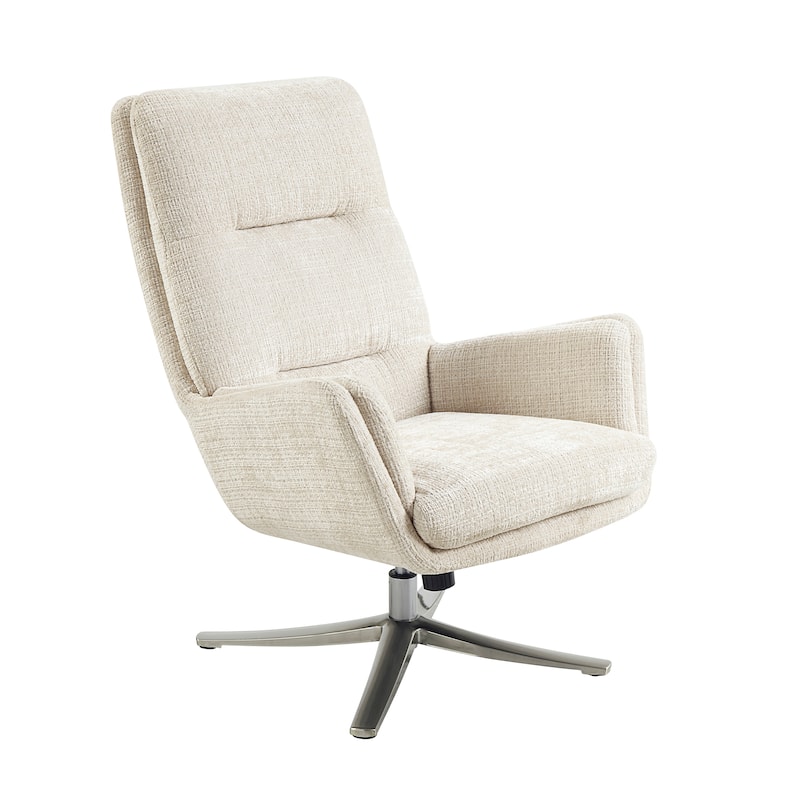 Pax 29" Chenille Swivel Chair with Ottoman - Metal Base