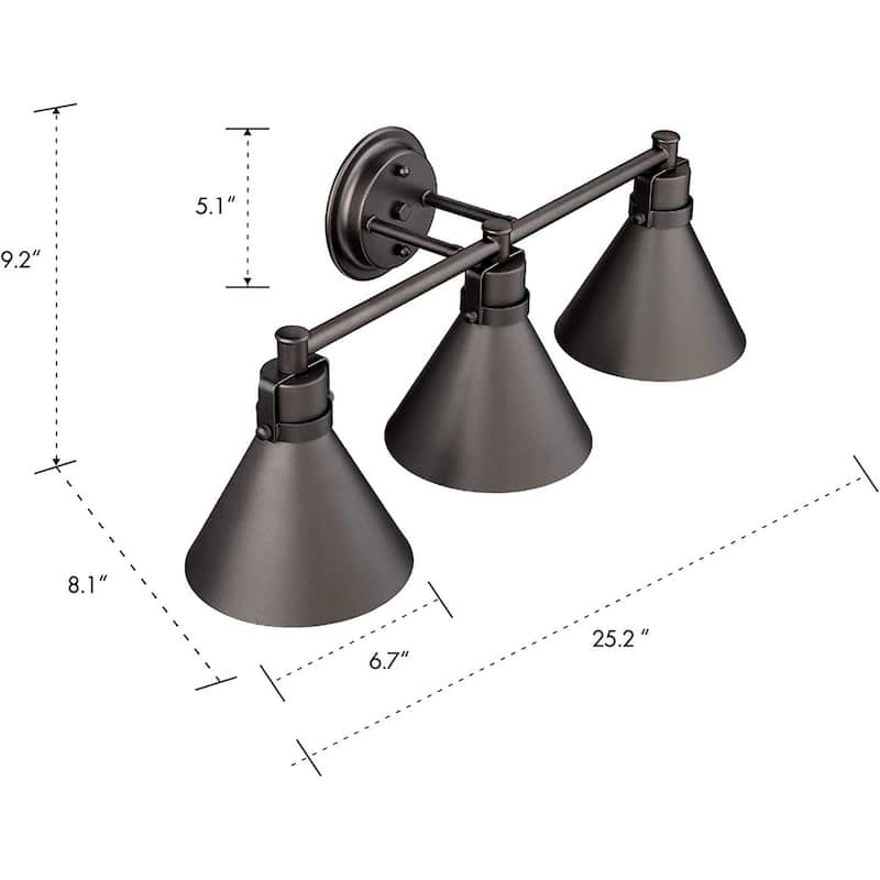 3-Light Vanity Lights, Farmhouse Bathroom Vanity Light Fixtures