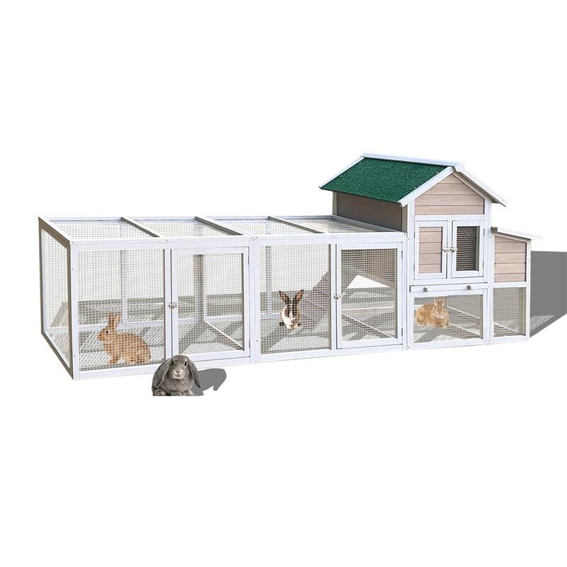 Alvana 122" Wooden Chicken Coops with Locking Nesting Boxes