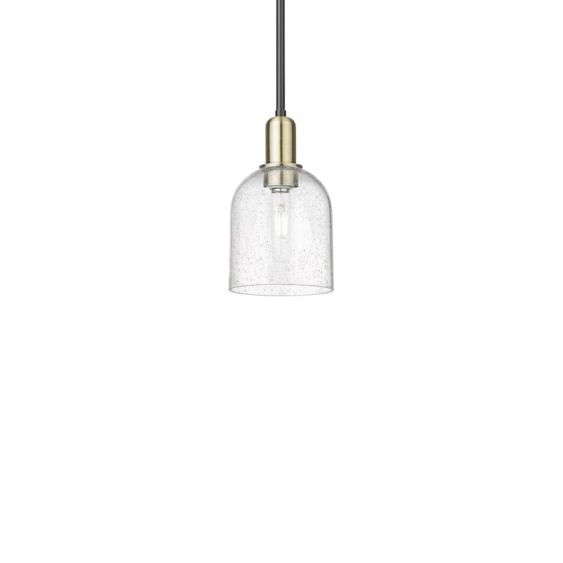 Innovations Lighting 716-1S-11-6 Bella Pendant Bella 6" Wide Mini - Black Antique Brass / Seedy