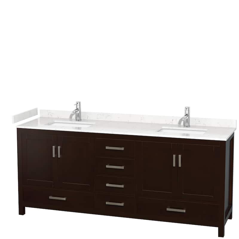 Wyndham Collection Sheffield 80" Double Bathroom Vanity, Carrara