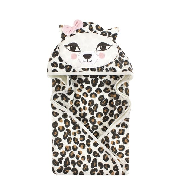 slide 1 of 1, Hudson Baby Unisex Baby Cotton Animal Face Hooded Towel, Leopard, One Size - Leopard 2-Piece - One Size One Size - Leopard 2-Piece