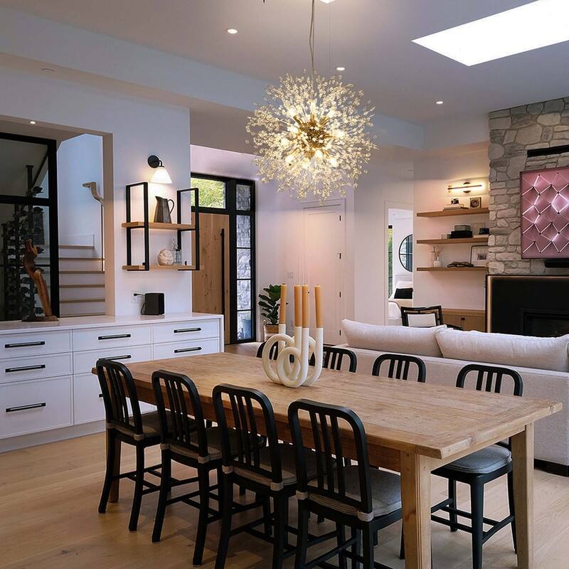 8/9/12/16-Light Modern Linear Sputnik Globe Pendant Starburst Firework Crystal Chandelier