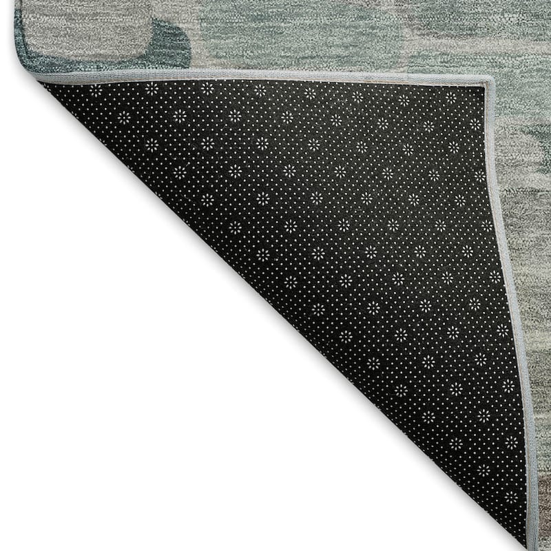 Machine Washable Indoor/ Outdoor Modern Caps Chantille Rug