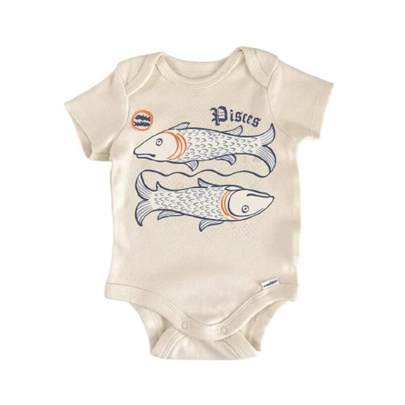 Pisces Zodiac Constellation - Baby Boy Girl Clothes Infant Bodysuit Funny Cute - Pink - 0-3M