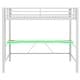 preview thumbnail 29 of 64, Twin/Full Size Gaming Loft Bed with Bulit-in Desk and LED Lights, Metal Loft Bedframe with Ladder and Guardrails for Kids