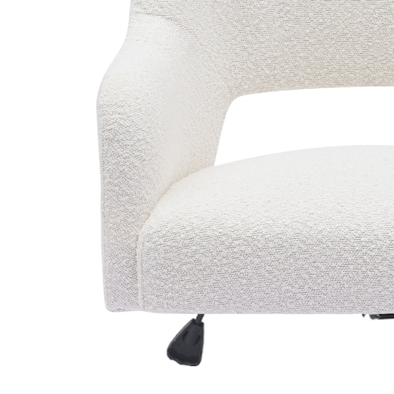 Boucle Upholstered Office/ Desk Chair - Swivel/ Adjustable Height