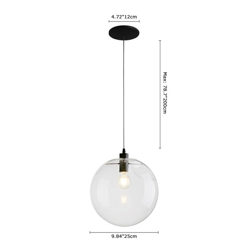Modern Clear Glass Globe Pendant Light