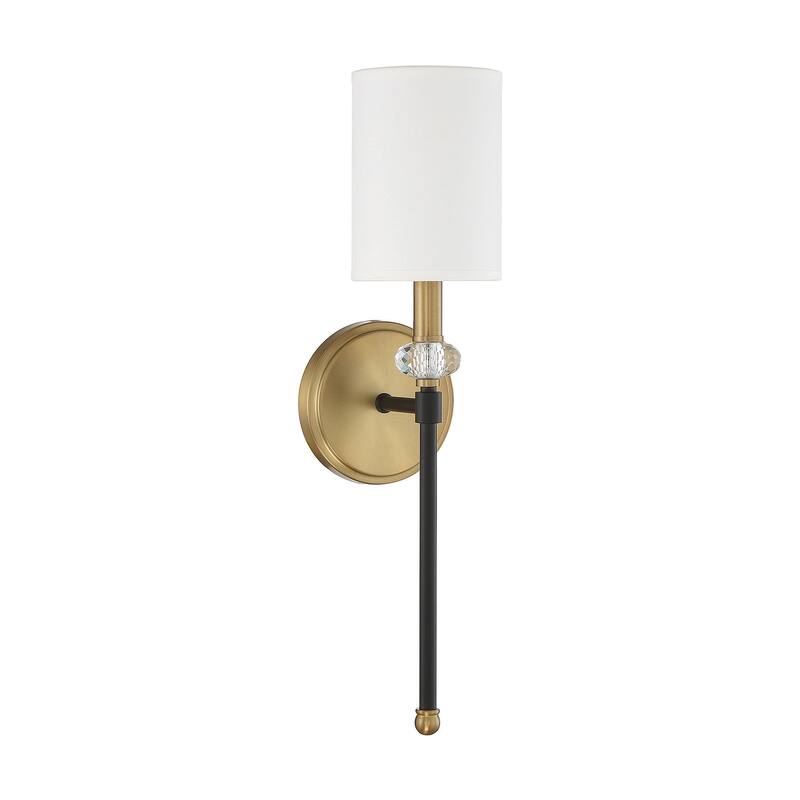Tivoli 1-Light Wall Sconce in Matte Black with Warm Brass Accents - Matte Black with Warm Brass Accents