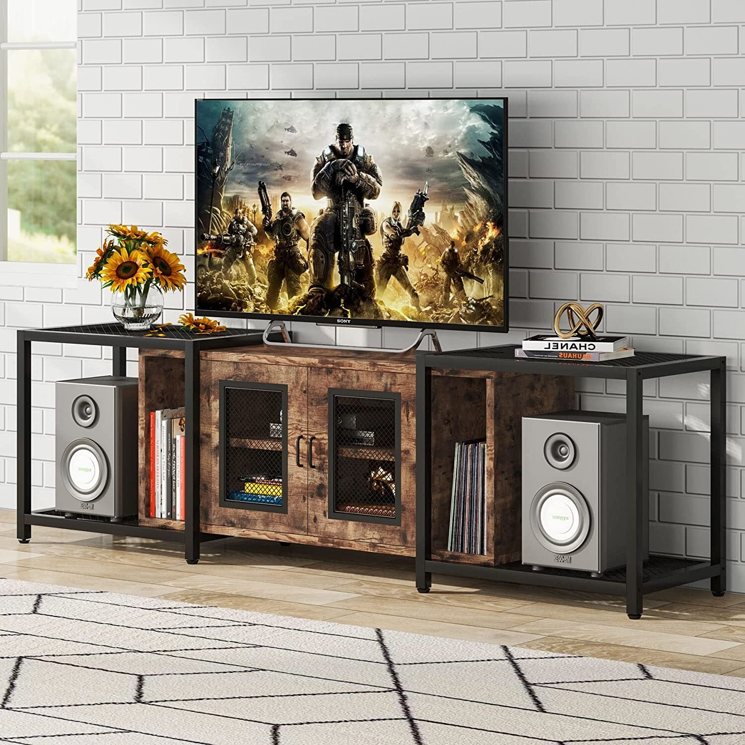 75 inch TV Stand Industrial Entertainment Center TV TV Console