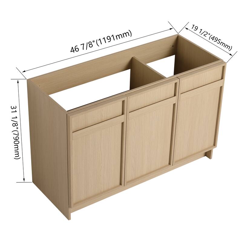 Contemporary Bathroom Vanity Cabinet with Soft-Close Hinges, Scratch-Resistant Melamine Finish, Adjustable Shelf