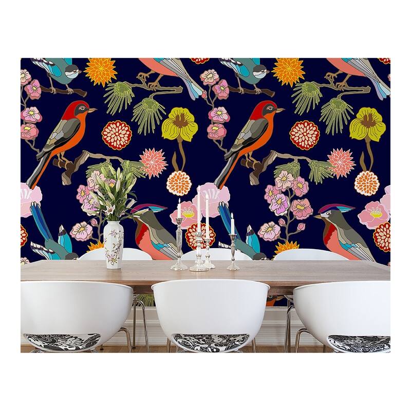Floral Birds Wall Mural