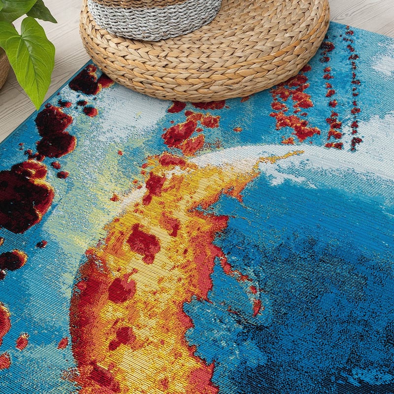 World Rug Gallery Galactic Wonder Galaxy Indoor/Outdoor Area Rug