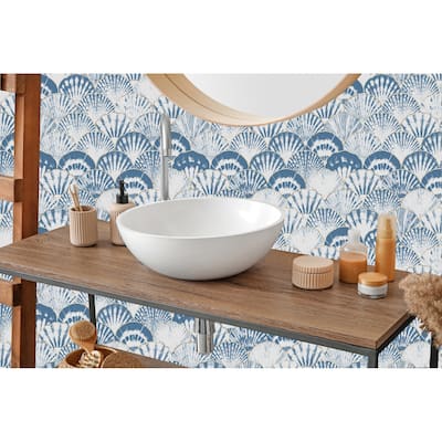 Coquillages by the Sea Peel and Stick Wallpaper Roll Size 10'L x 24''W