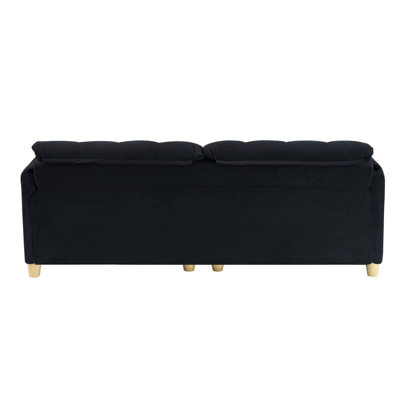 83.1" Flannelette 3-Seater Sofa with High-Density Foam, Solid Wood Frame, Easy Assembly