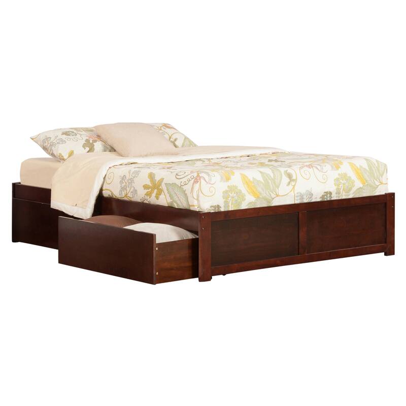 Concord Platform Bed with Footboard and Storage Drawers