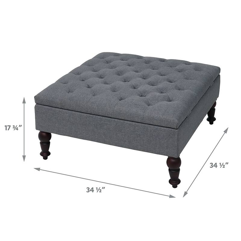 Maypex 35-inch Traditional Tufted Square Storage Ottoman