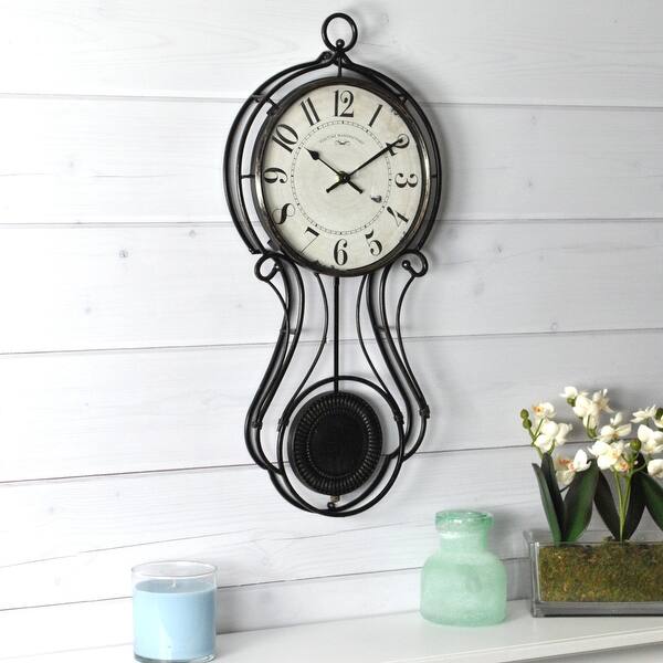 Shop Firstime Co Harwick Pendulum Wall Clock American Crafted Black Metal 9 1 X 2 36 X 20 In 9 1 X 2 36 X 20 In Overstock 31488779