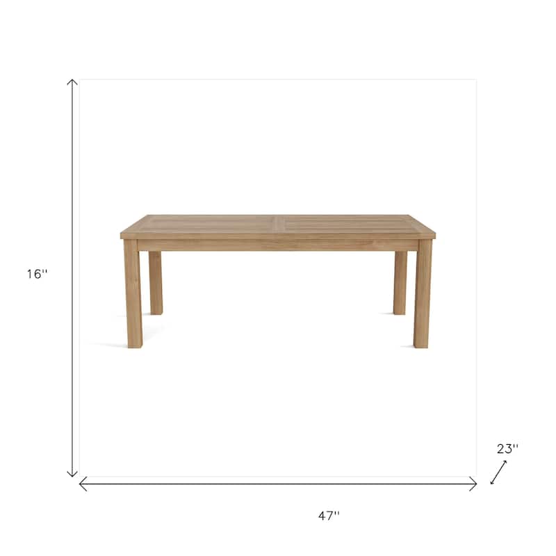HomeRoots 47" Natural Solid Wood Outdoor Coffee Table