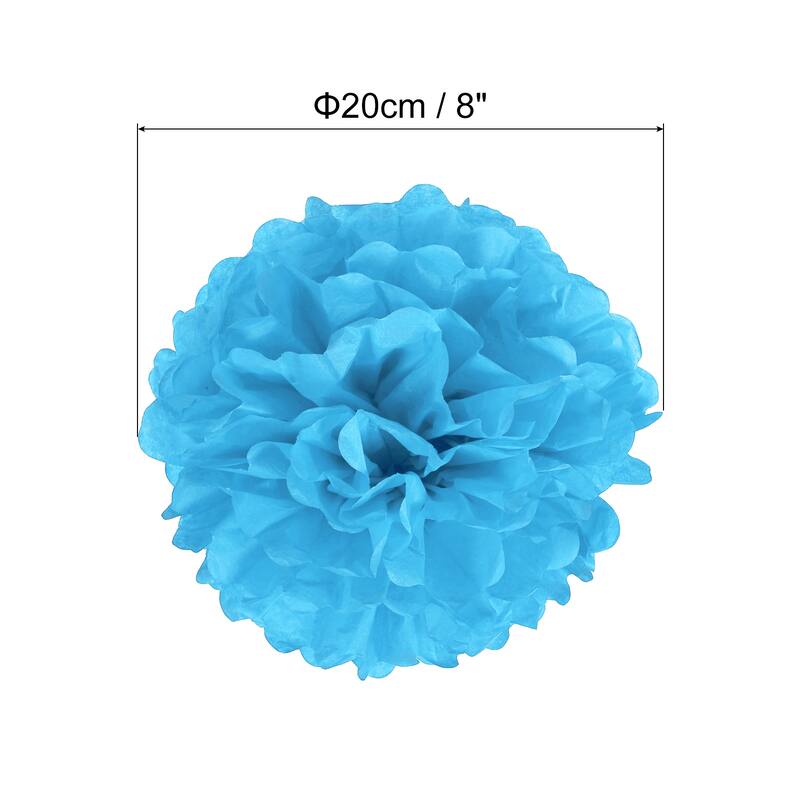 10Pcs Tissue Pom Poms Paper Flowers Ball Party Wedding Decor - Blue