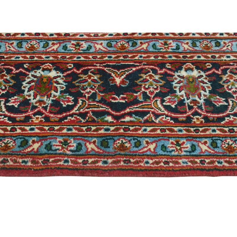 Fine Vintage Distressed Ernie Red/Navy Rug - 6'5" x 9'4"