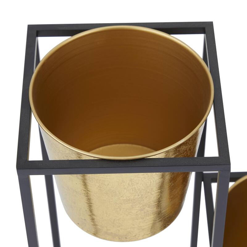Metal 4 Tier Planter with Black Removable Stand - Gold - CosmoLiving by Cosmopolitan