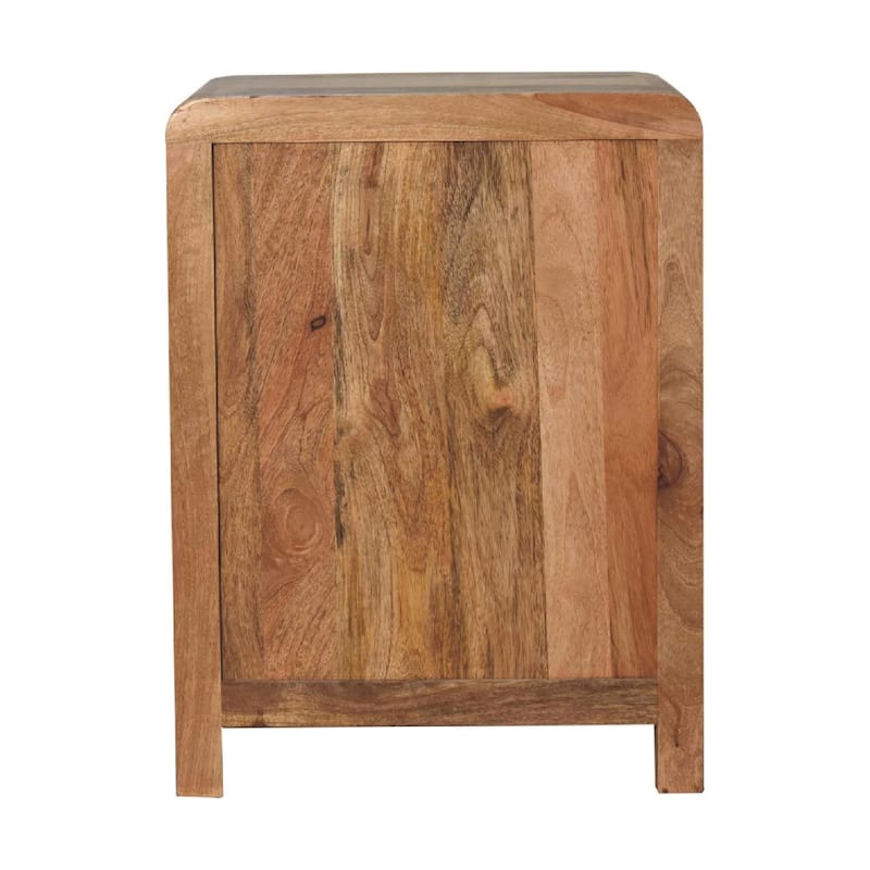 HomeRoots 24" Oak Solid Wood Three Drawer Nightstand
