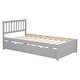 preview thumbnail 6 of 10, Modern Wooden Twin Size Platform Bed Frame with Trundle - Sturdy Construction from Rubberwood and Plywood