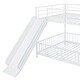 preview thumbnail 20 of 18, White Full Over Full Metal Bunk Bed with Slide and Safety Guardrails