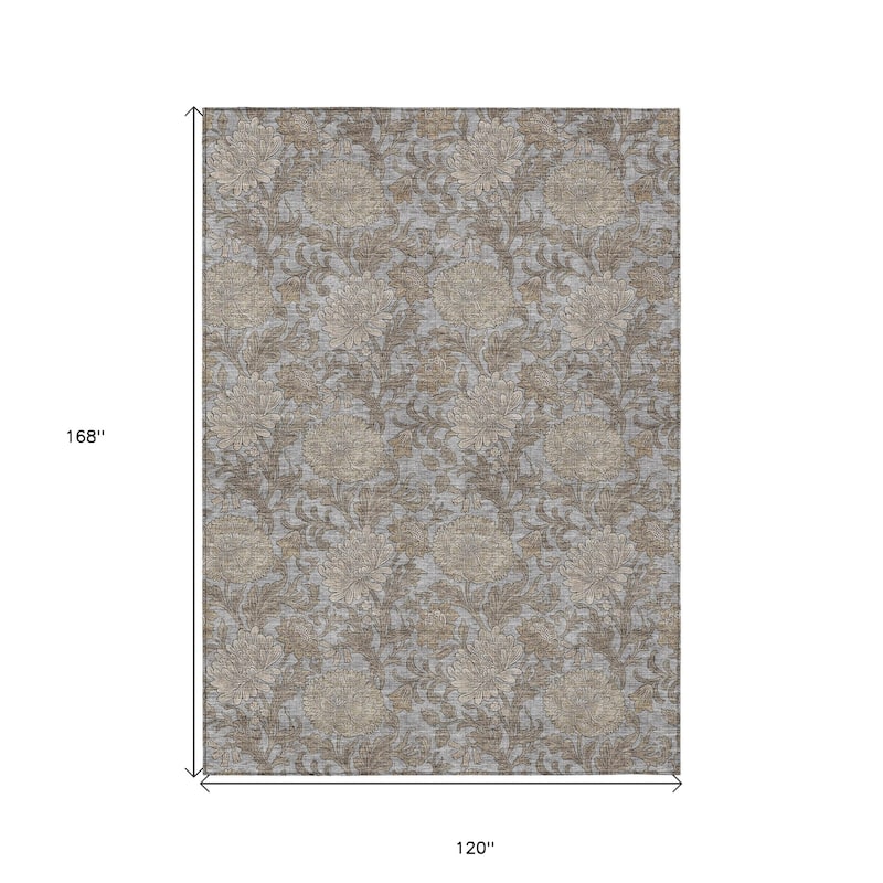 HomeRoots Floral Transitional Rectangle Outdoor Rug