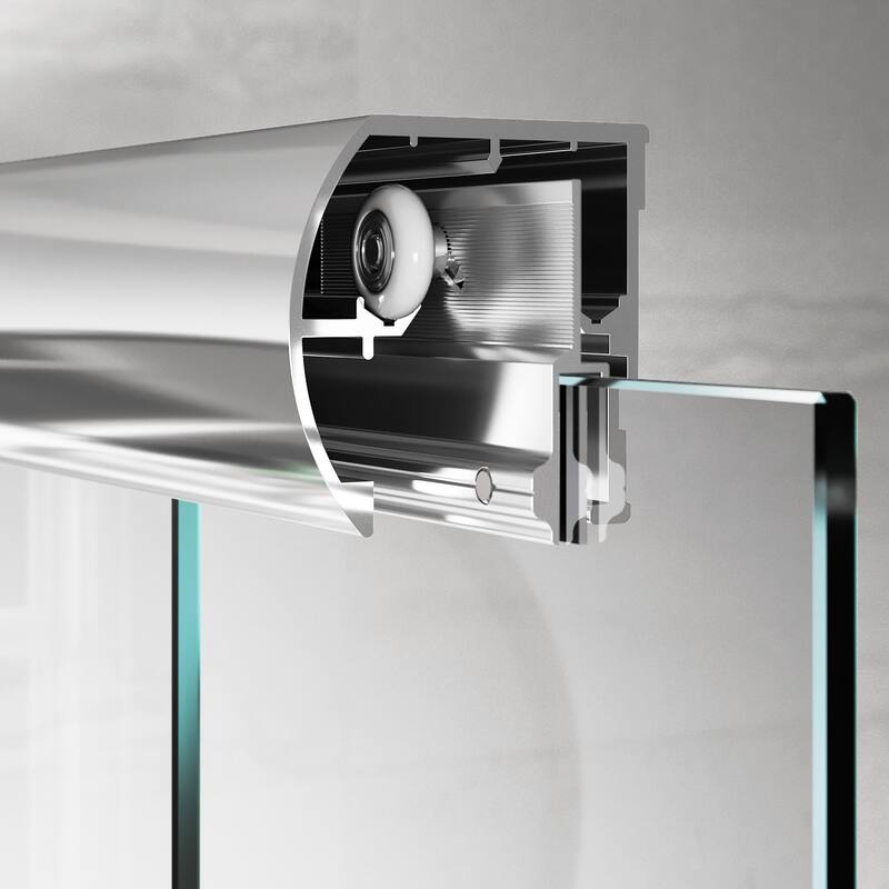 Elegant Double Sliding Shower Door 46.5 in.- 48 in. W x 72 in. H in Chrome Finish with 1/4 in. Clear Shower Glass Panel