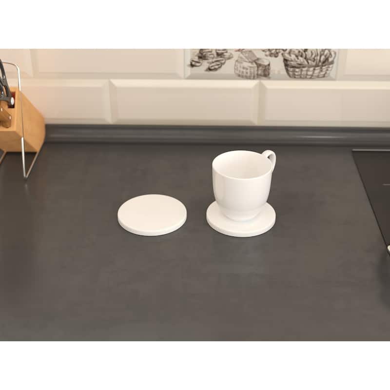 Quick Dry-Diatomite Stone Round Coaster 4 Piece Set - N/A