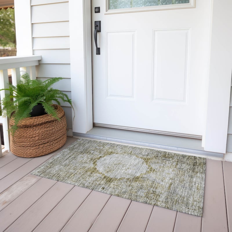 Machine Washable Indoor/ Outdoor Chantille Vintage Traditional Rug