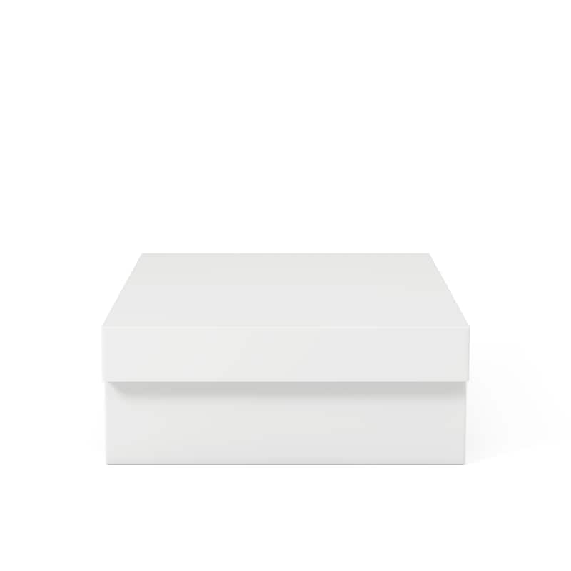 Ballingham Contemporary Wood Low Profile USB Nightstand by Strick & Bolton - Glossy White