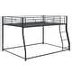 preview thumbnail 11 of 11, Metal Full XL Over Queen Floor Bunk Bed with Sloping Ladder, Space-Saving Design, Black