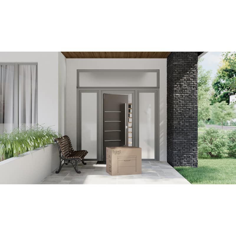 Vant Wooden Night Stand - Brown - Silver Leg