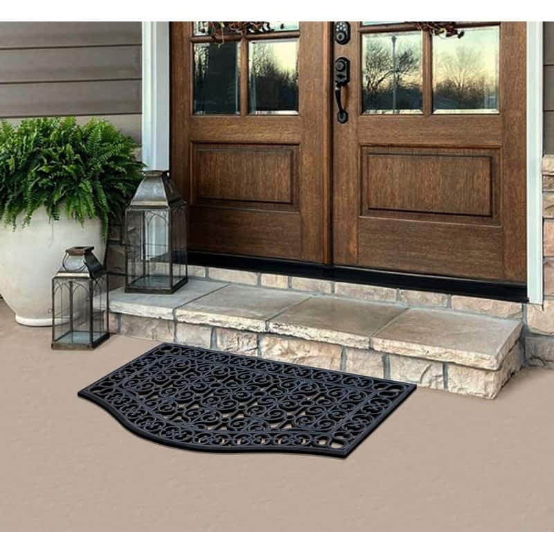 A1HC Large Outdoor Floor Door Mat, Natural Rubber Grill Drainable Design & Anti Fatigue 24"x39" for Indoor Outdoor Use