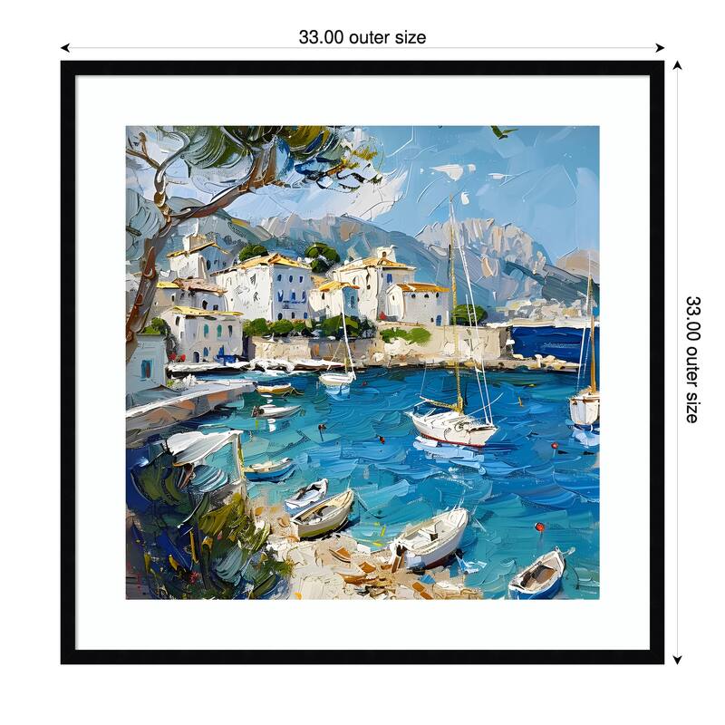 Blue Mediterranean Sea Mallorca by Elena Avanesova Wood Framed Wall Art Print - Svelte Noir Black